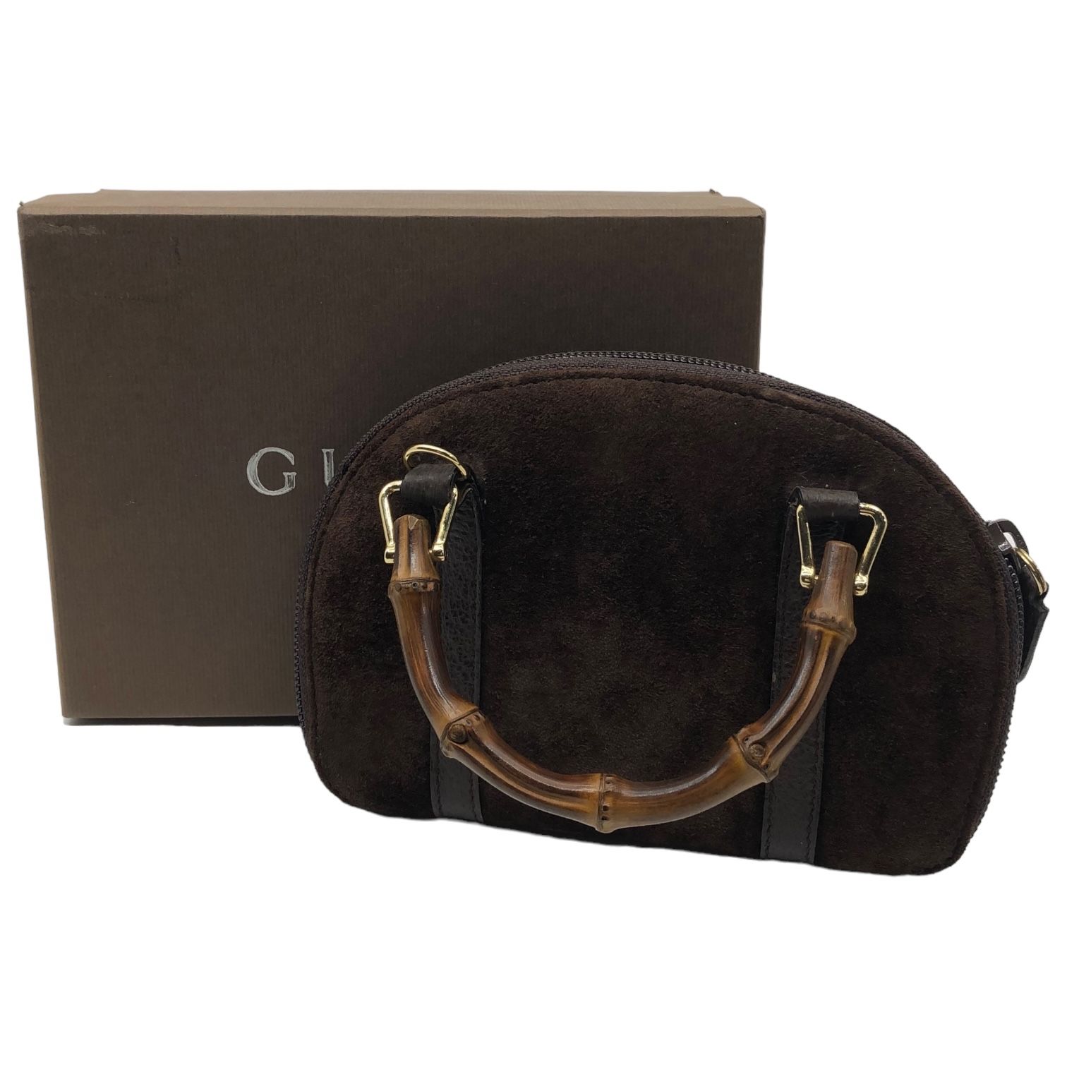 GUCCI(グッチ) OLD GUCCI 2WAY mini suede bamboo shoulder bag ミニ