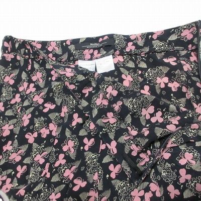 美品✨MaxMara 花柄 黒 膝丈シルクスカート マックスマーラ ウィークエンドライン MAX MARA WEEKEND LINE 美
