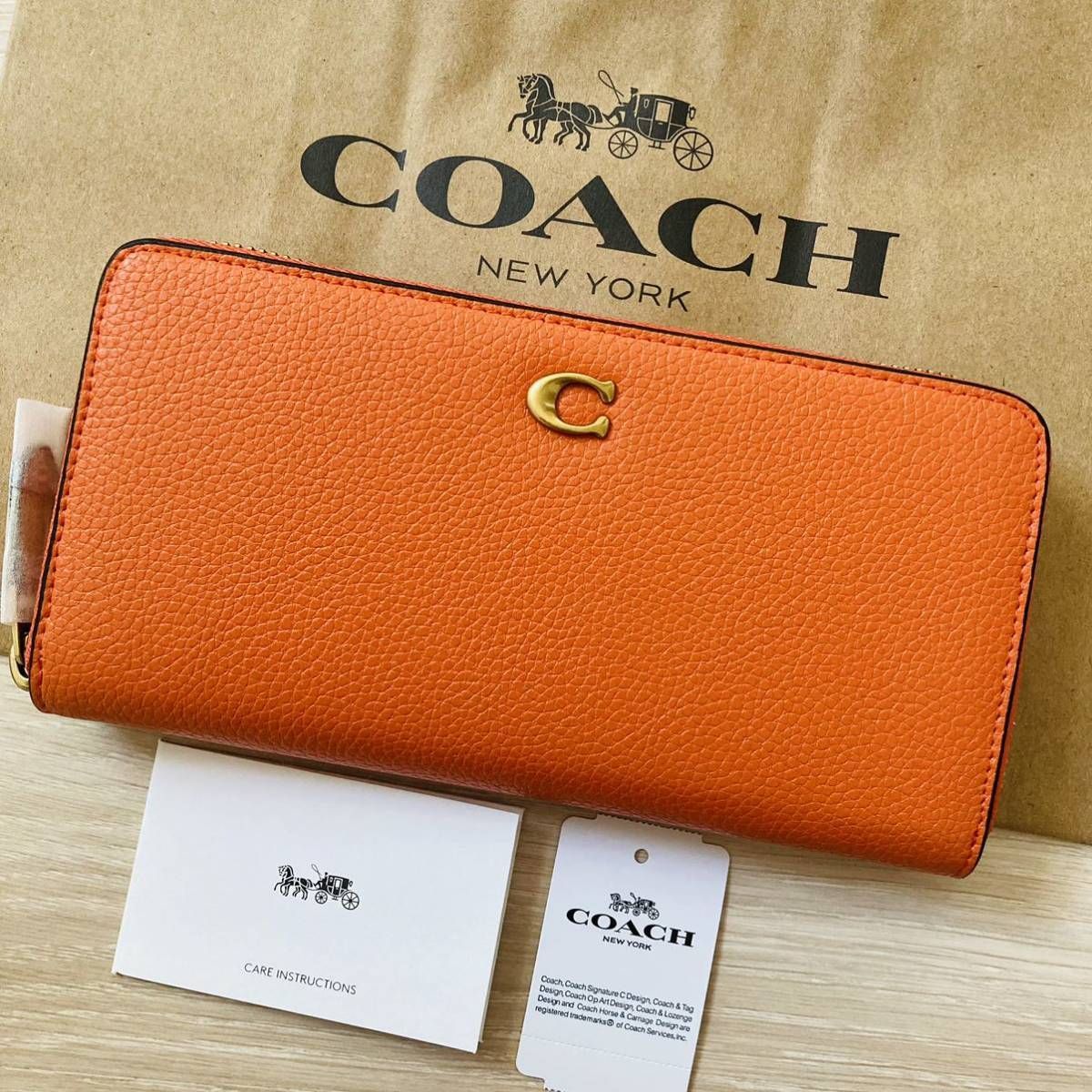 ☆ COACH コーチ 489 長財布 アコーディオン ラウンドジップウォレット