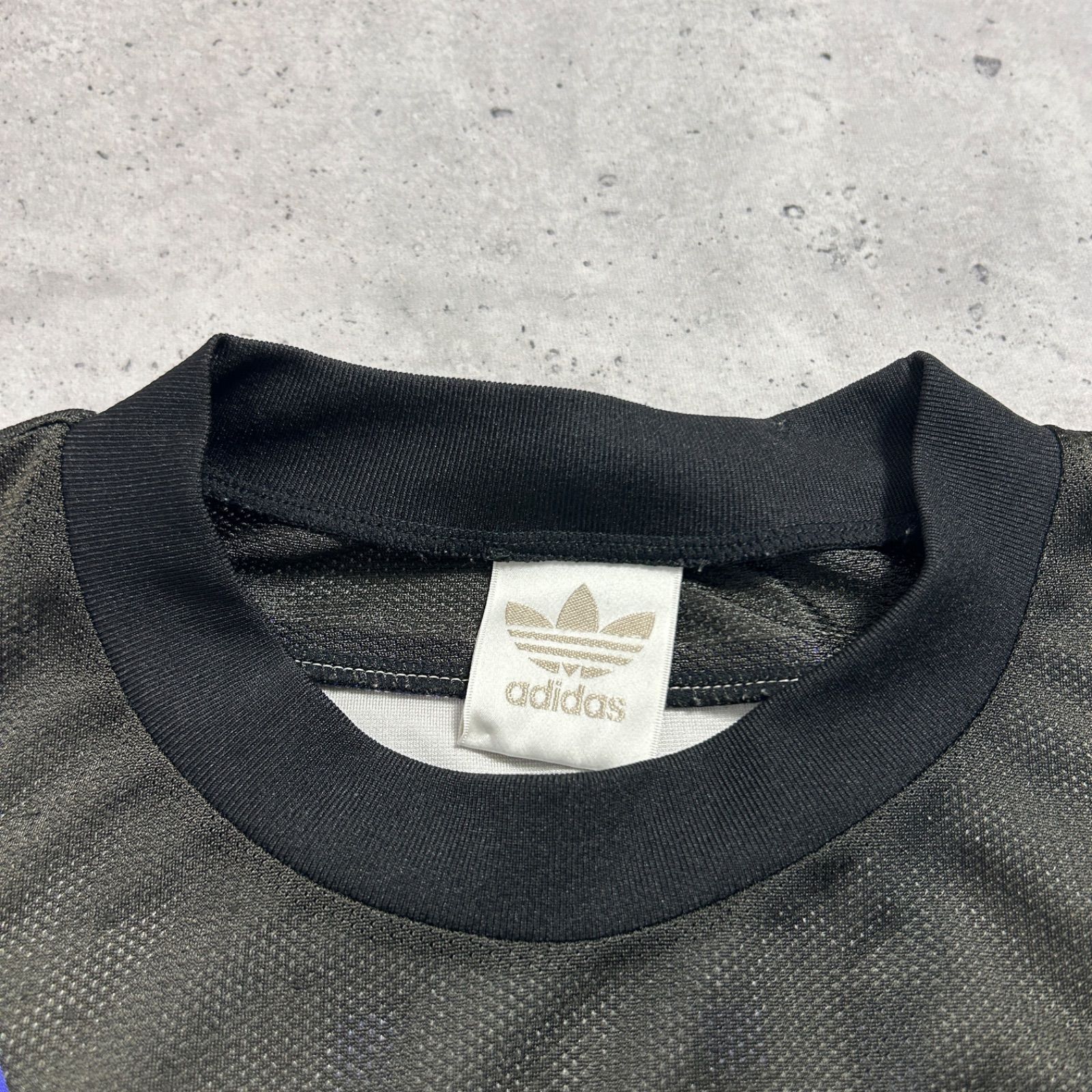 ヴィンテージ　アディダス　メッシュ　ウェア　80s　デサント製 デサント・アディダス』メッシュ・ジャージ Tシャツ OLD
