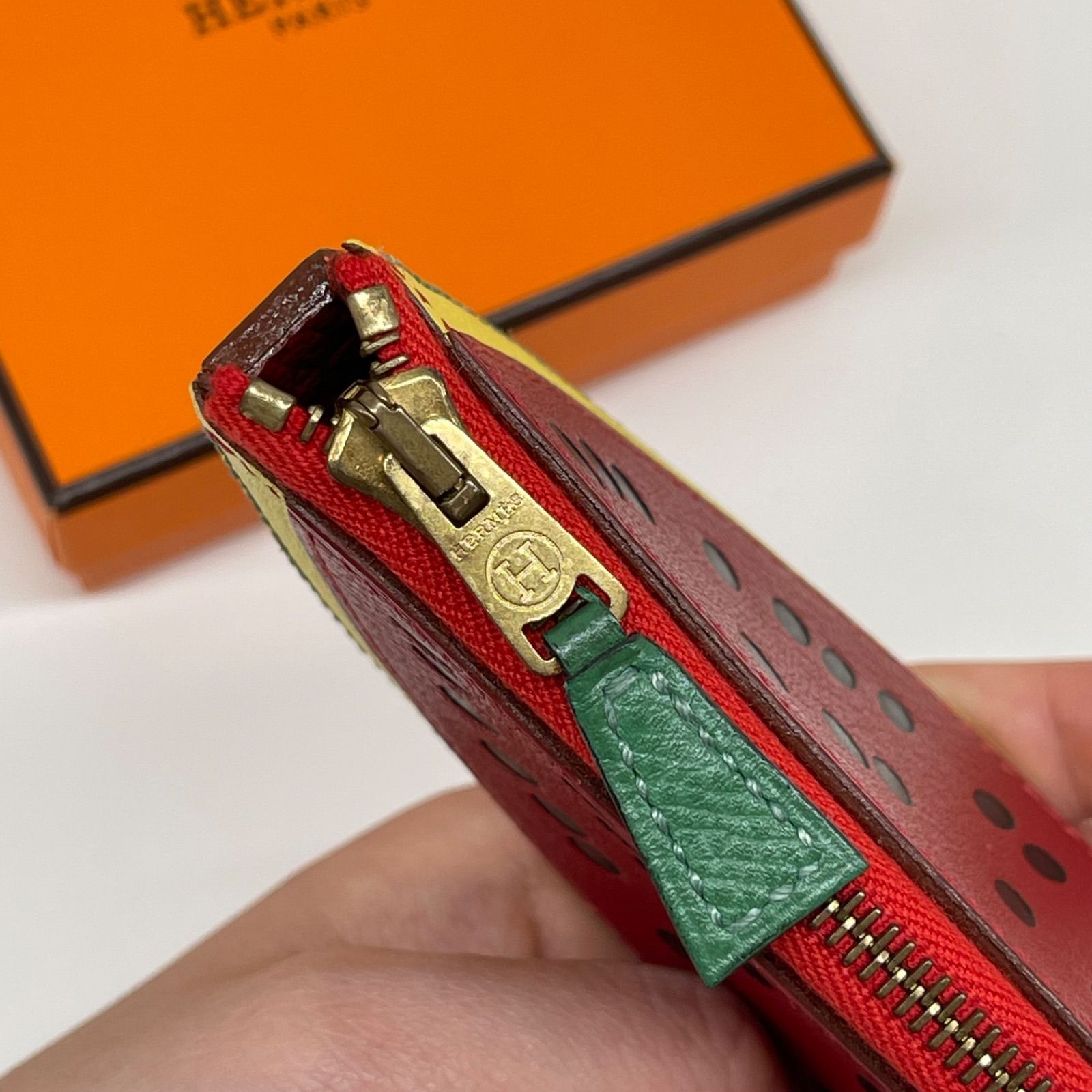 美品】HERMES エルメス フルーツコインケース スイカ シェーブル 