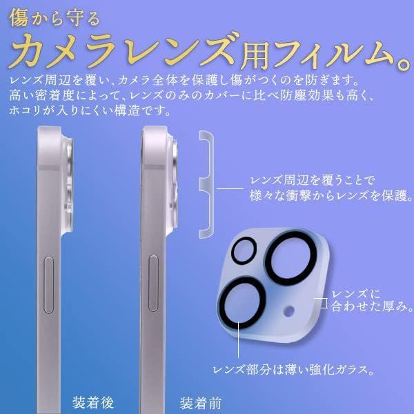 iPhone14 対応 カメラレンズカバー 保護強化ガラス 防塵