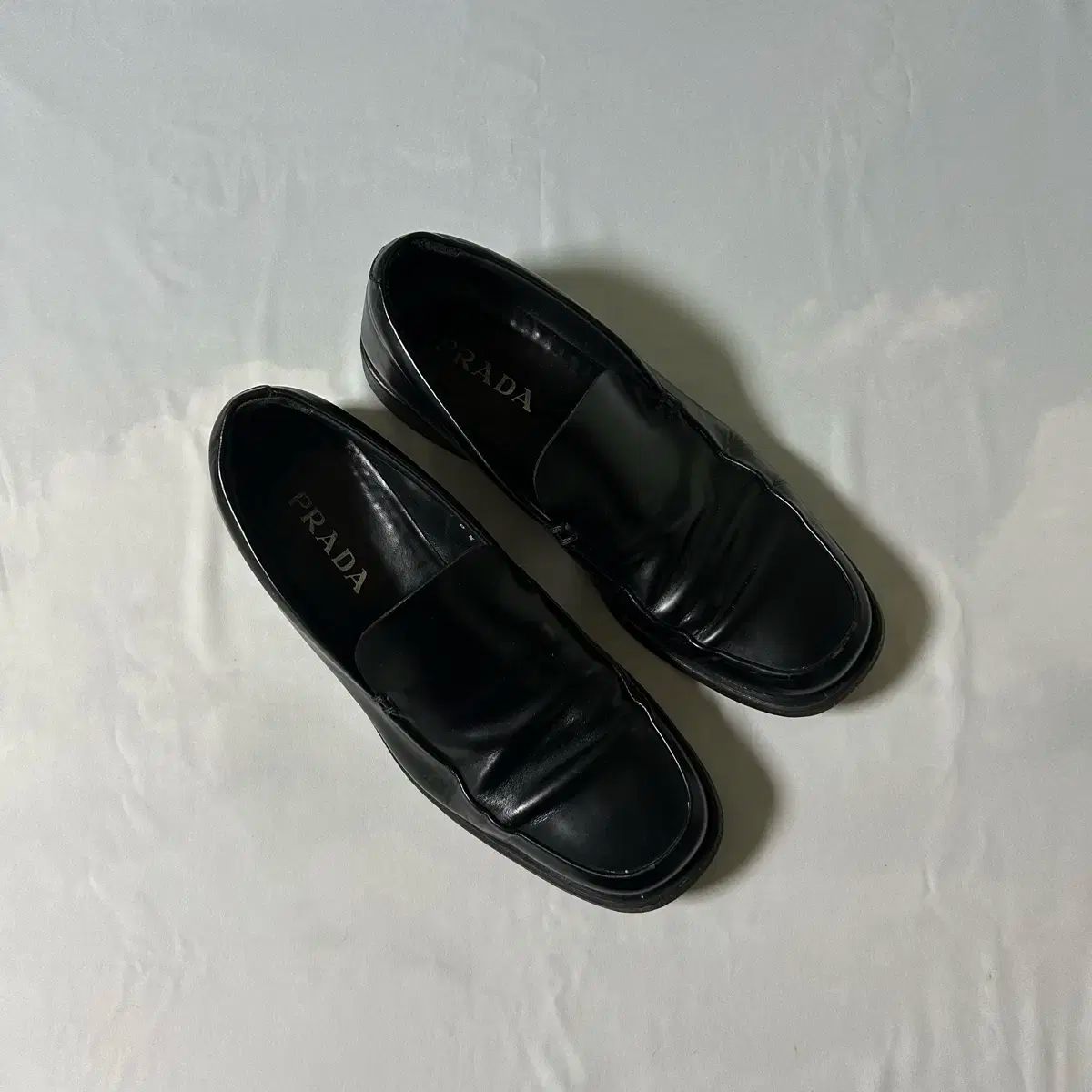 Prada square toe loafers
