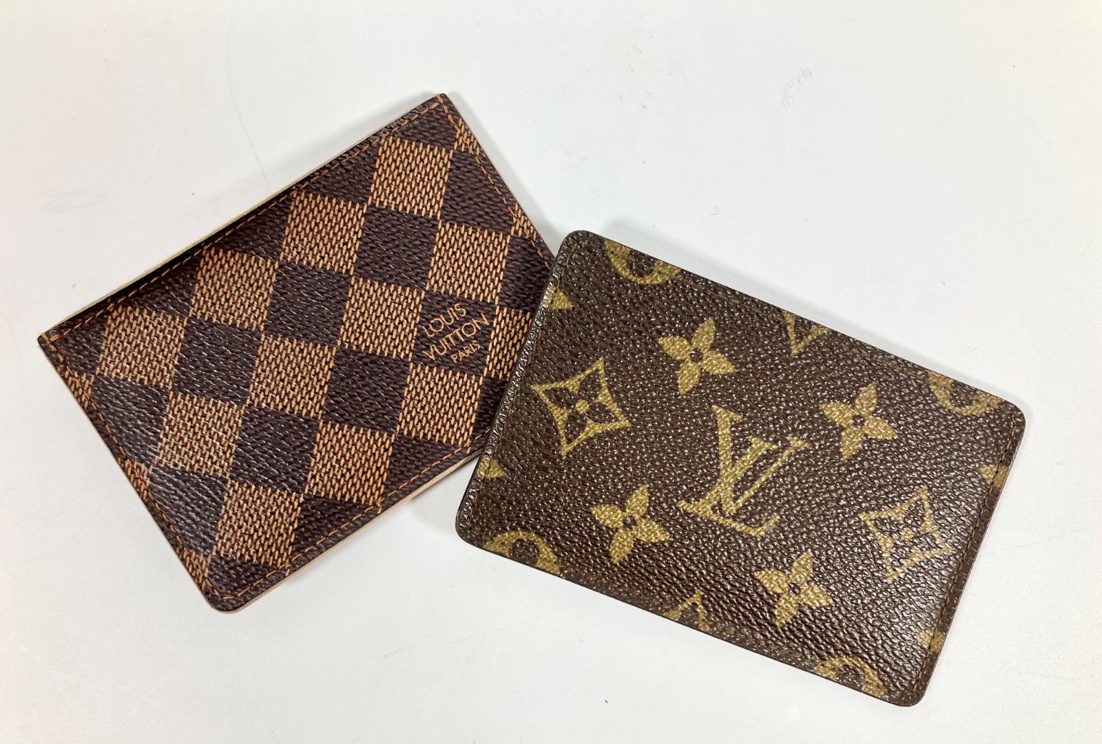 B-34 品 LOUISVUITTON Paris ルイヴィトン カードケース パスケース 定期入れ ダミエ キャンバス モノグラム柄 ポルトフォイユ カイサ ユニセックス 2点セット