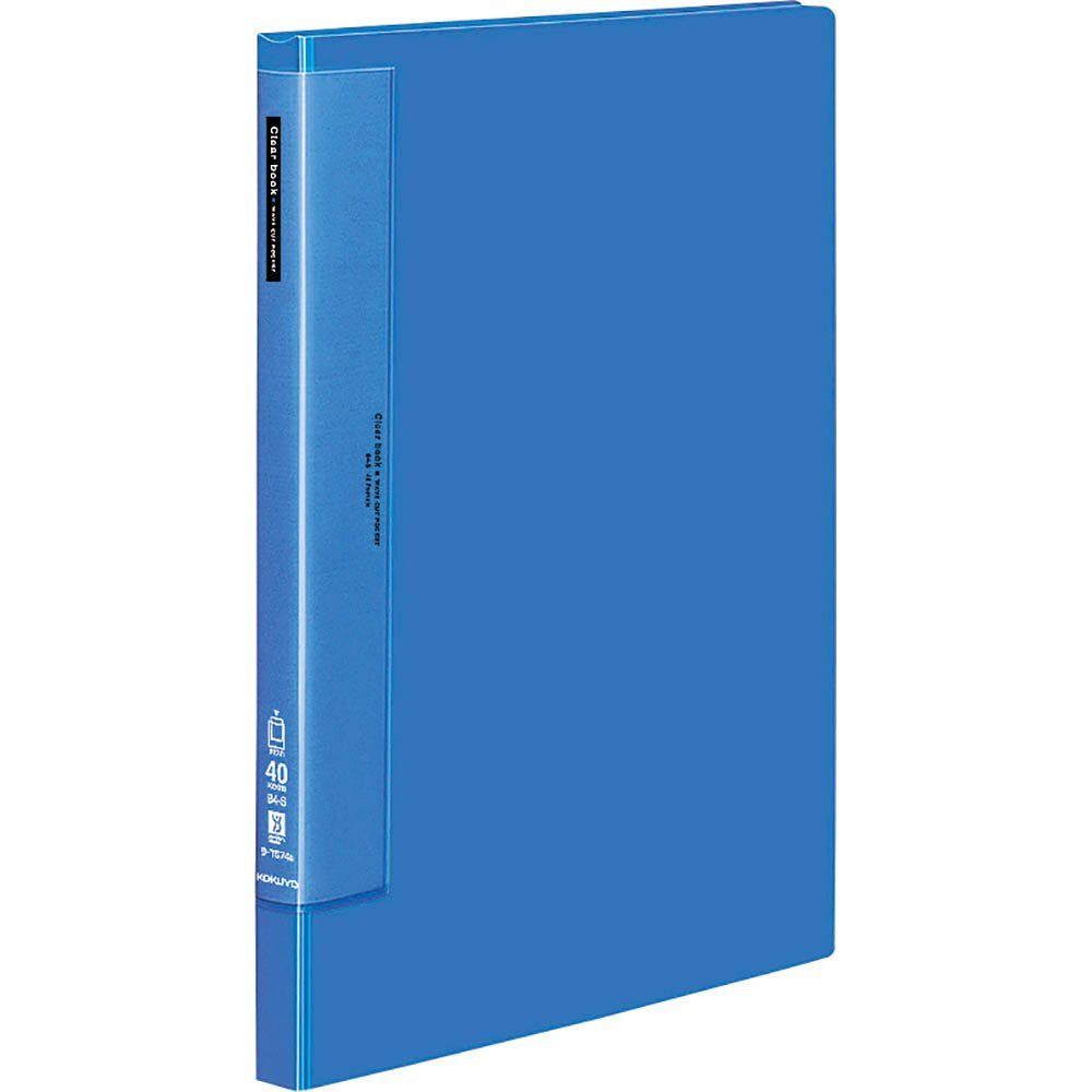 まとめ買い コクヨ クリヤーブック ウェーブカット 固定式 B4縦 40ポケット 青 ラ-T574B 3冊セット