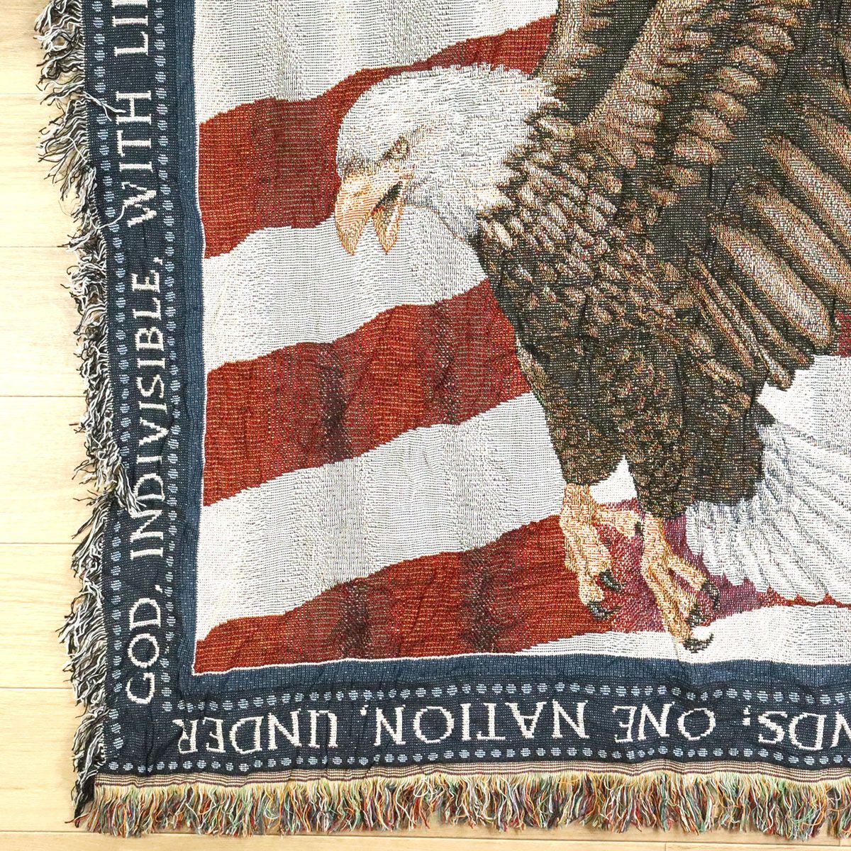 vintage ラグ カーペット、USA、国旗、星条旗、白頭鷲、イーグル