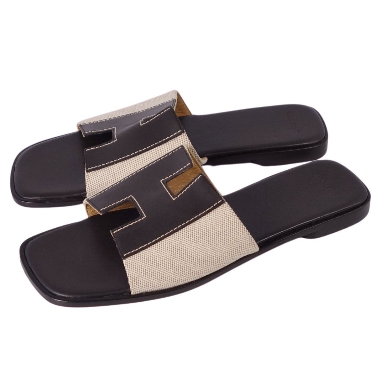 未使用 エルメス HERMES サンダル イズミール Hロゴ レザー シューズ  