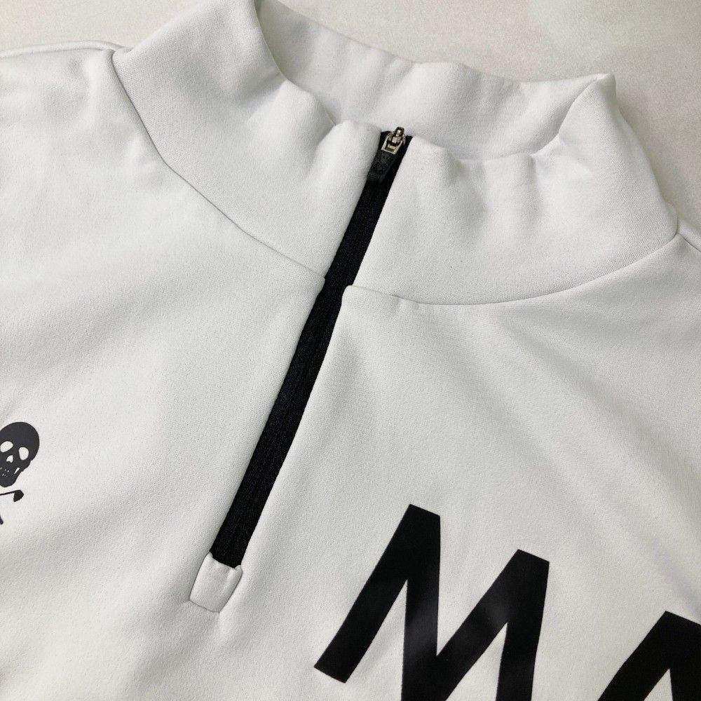 サイズ：46 MARK&amp;LONA マークアンドロナ  裏起毛 ハーフジップ 長袖Tシャツ  ホワイト系 [240101367902] ゴルフウェア メンズ ストスト サイズ：46 MARK&LONA マークアンドロナ 裏起毛 ハーフジップ