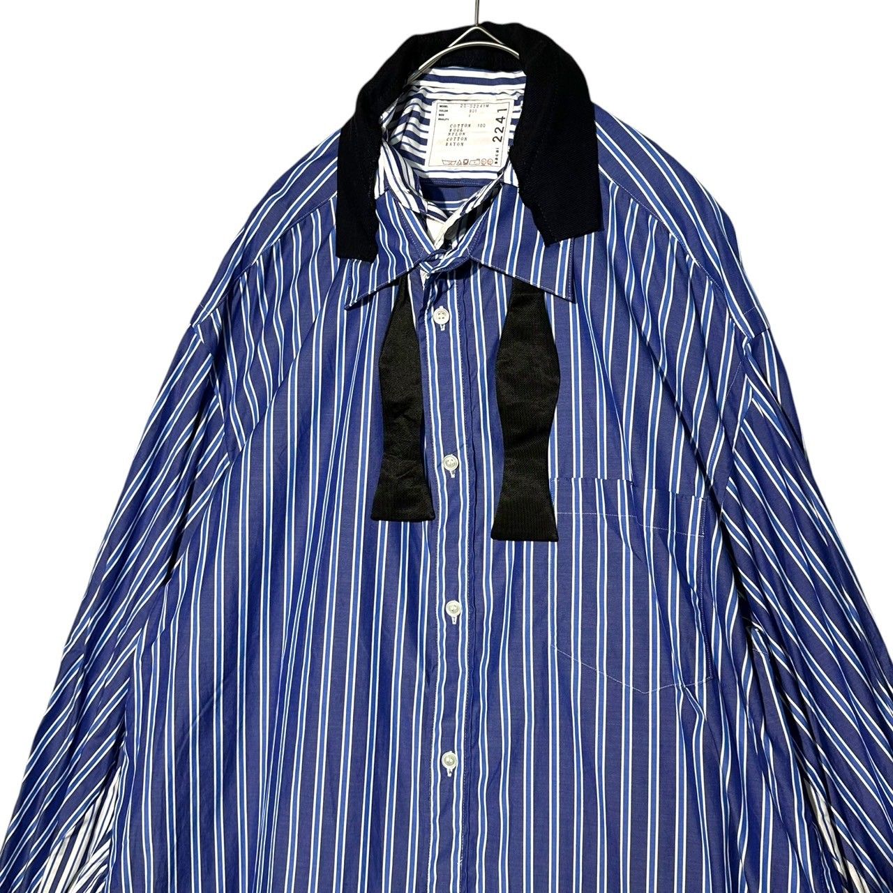 sacai(サカイ) 20SS Layered poplin striped shirt レイヤード