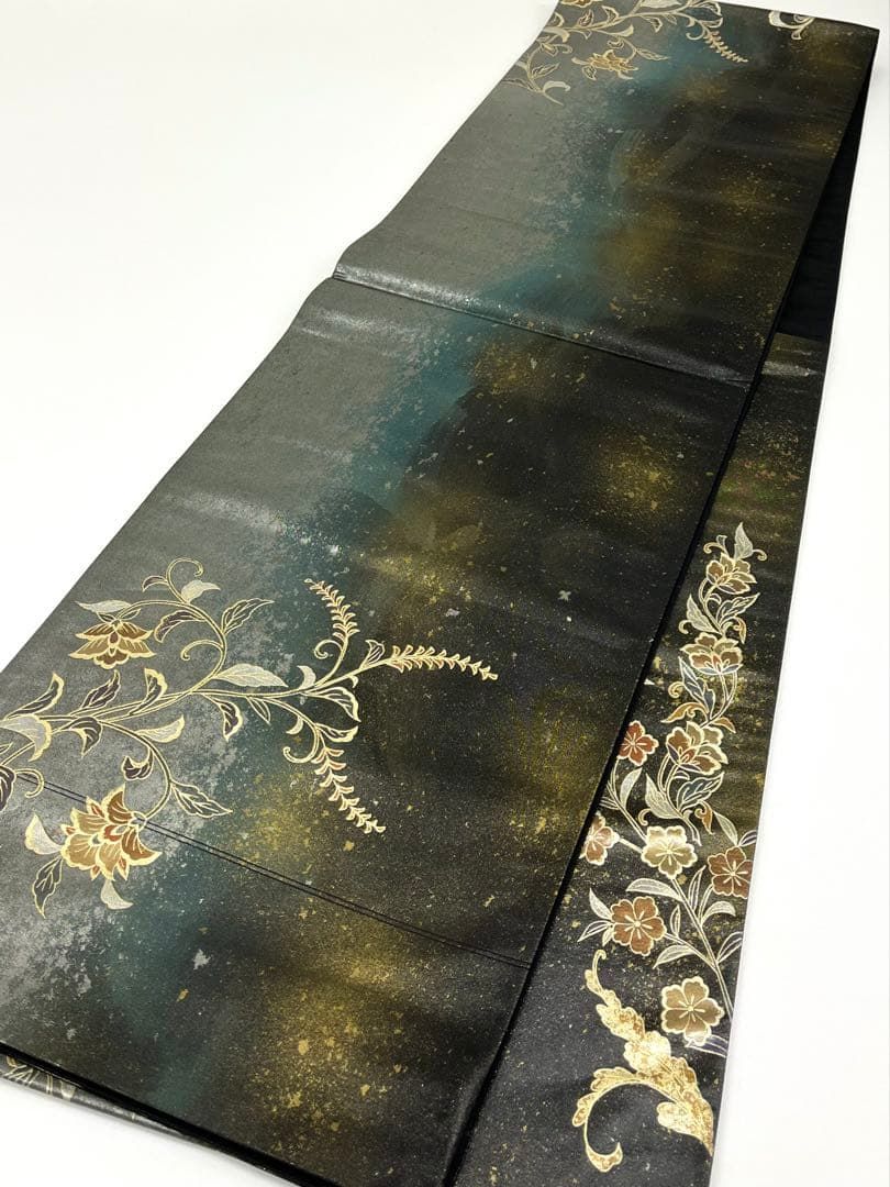 螺鈿細工 袋帯 唐花文様 金彩 正絹 お太鼓柄 - メルカリ