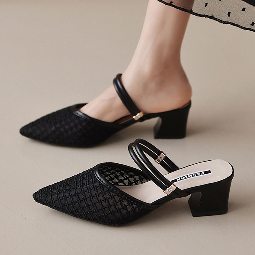 ミュール パンプスサンダル レディース 全2色 夏 ヒールパンプス