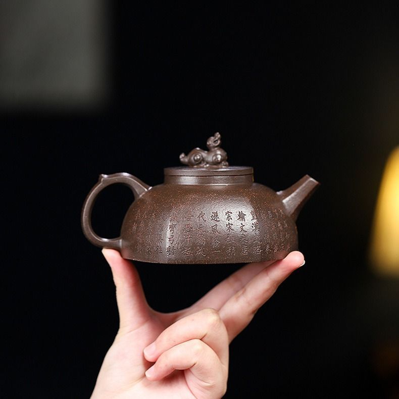 急須□朱泥紫砂壺【阿土師】後手茶器茶瓶 紫砂壺 煎茶器 台湾
