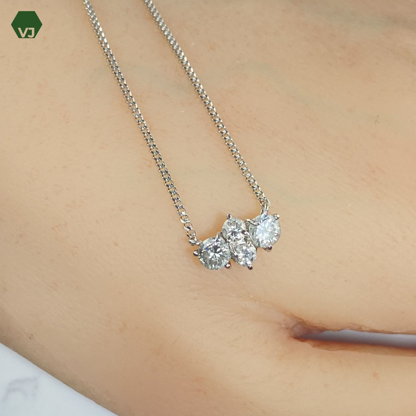 16-07】ダイヤモンド ネックレス D0.52ct【中古】【PT850/PT900】【約 