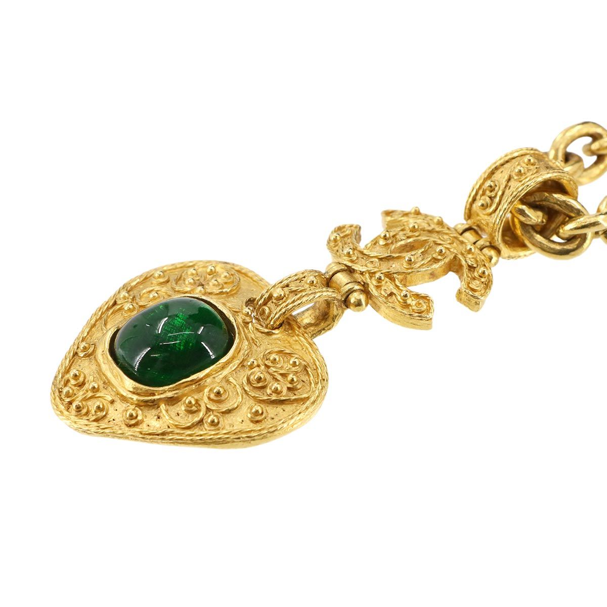 美品 シャネル CHANEL カラーストーン ロング ネックレス ゴールド  