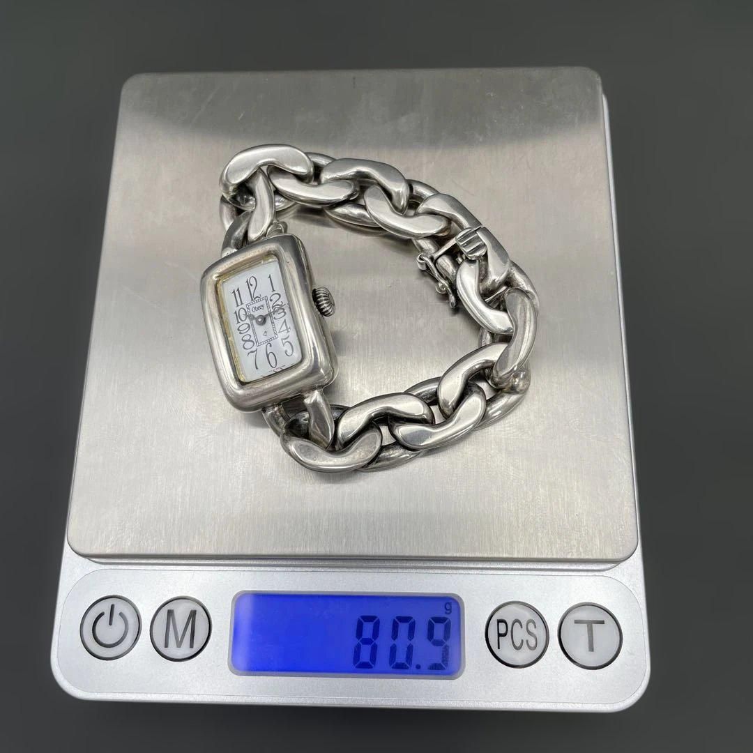 Obrey SOLID SILVER 純銀 チェーンブレスレットウォッチ