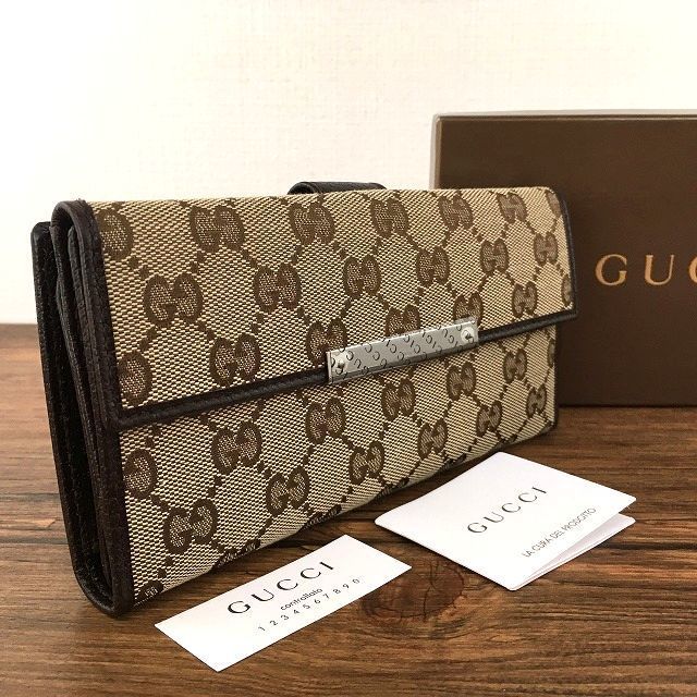 未使用品 GUCCI 長財布 112715 GGキャンバス 140-