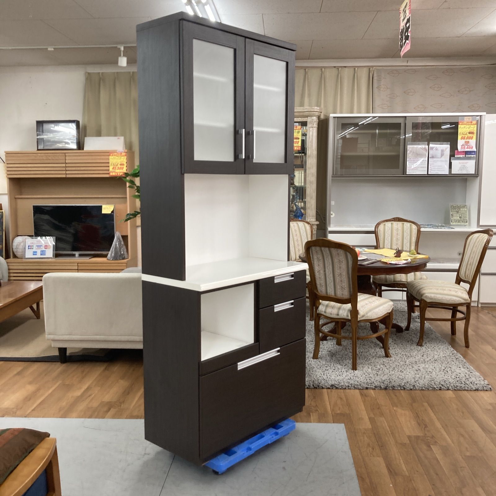 ニトリ　キッチンボード　カップボード　食器棚　ダリア80 レンジ ニトリ キッチンボード カップボード 食器棚 ダリア80 レンジ台