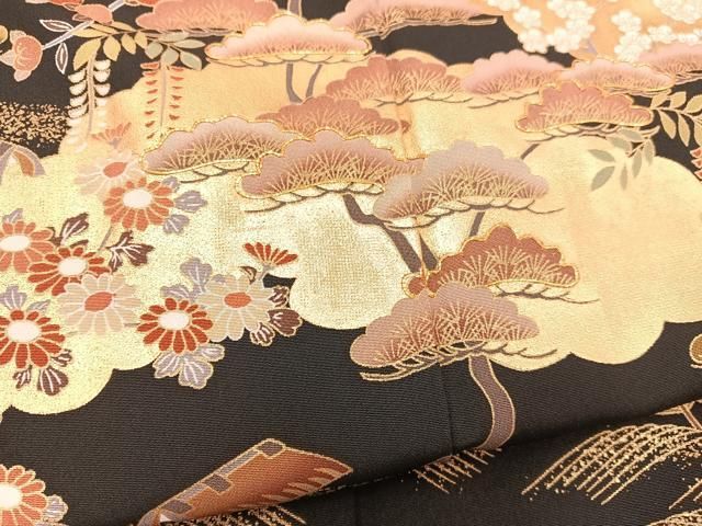 豪華色留袖 駒刺繍 浜松文 美品 晴れ着 切り立て