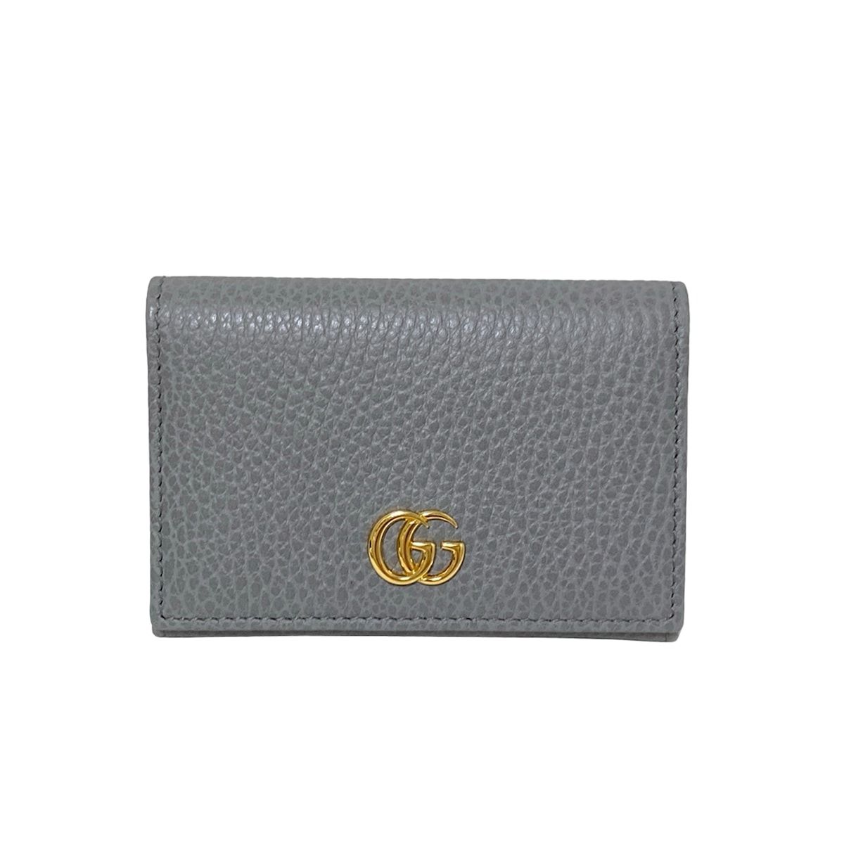 GUCCI グッチ カードケース GGマーモント 474748 グレー レザー