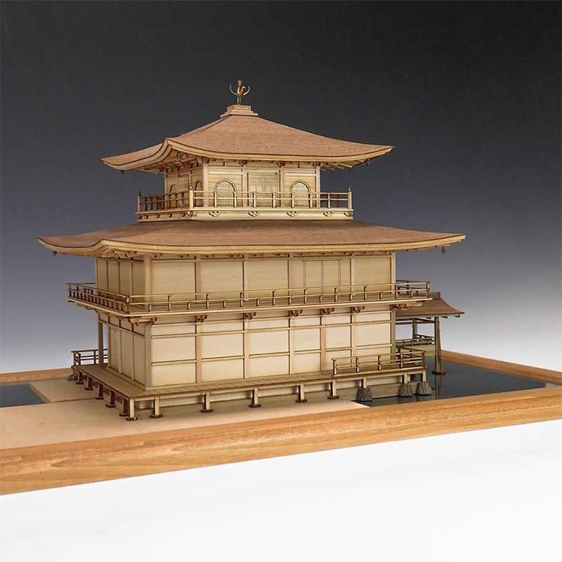 ウッディジョー 木製模型 1/75 鹿苑寺 金閣 白木作り - メルカリ