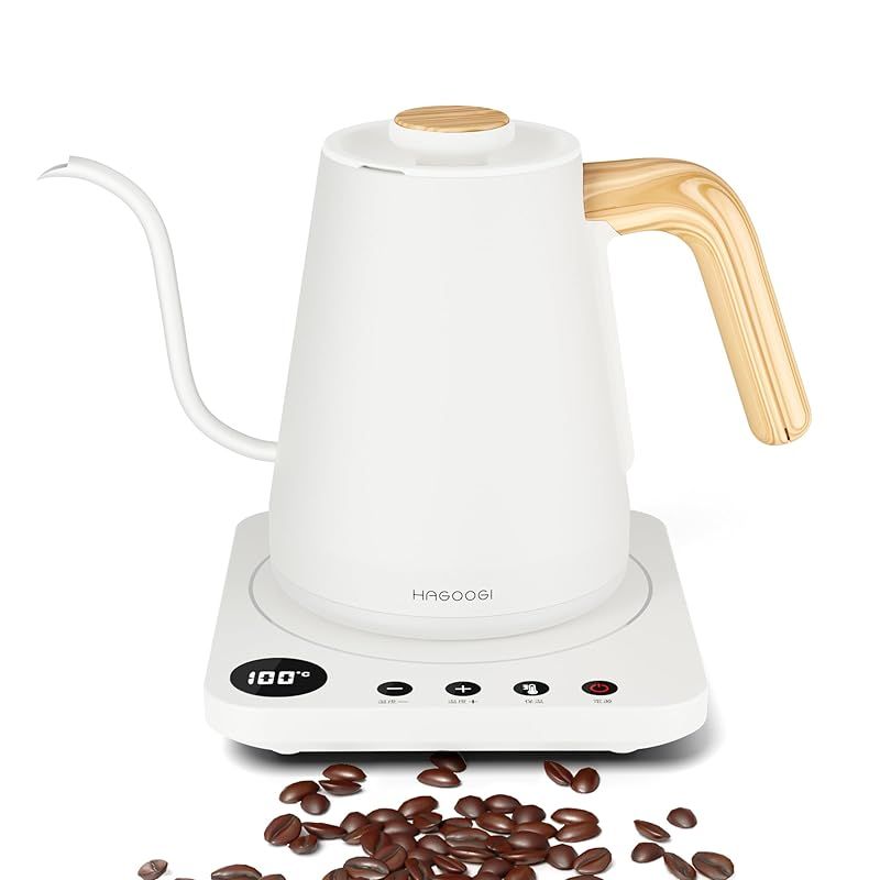 電気ケトル コーヒー HAGOOGI ハゴオギ ドリップケトル 1.0L 1200W コーヒーポット 温度調節 1℃単位 |保温機能|空焚き防止|通知音オン オフ|PSE認証済み 細口 コーヒーケトル コーヒー 紅茶 お茶 クリスマス 新年 プレゼン 0