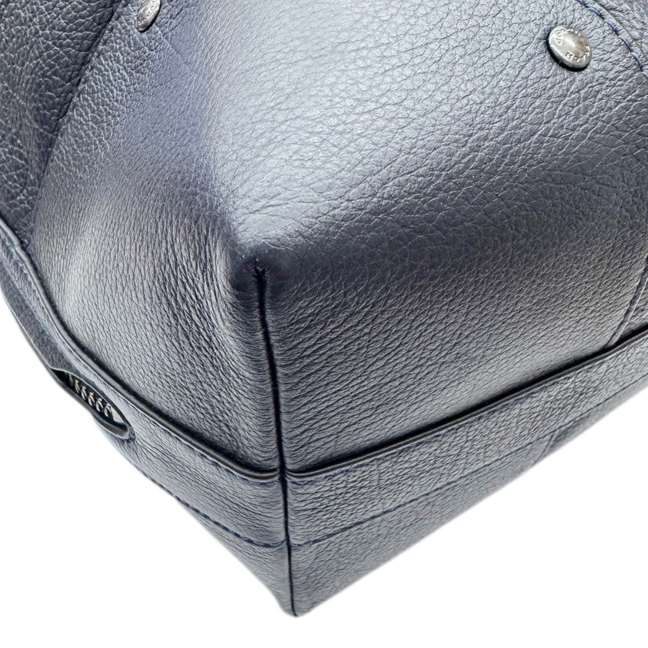 COACH コーチ 2WAYショルダーバッグ レザー ネイビー 巾着型  