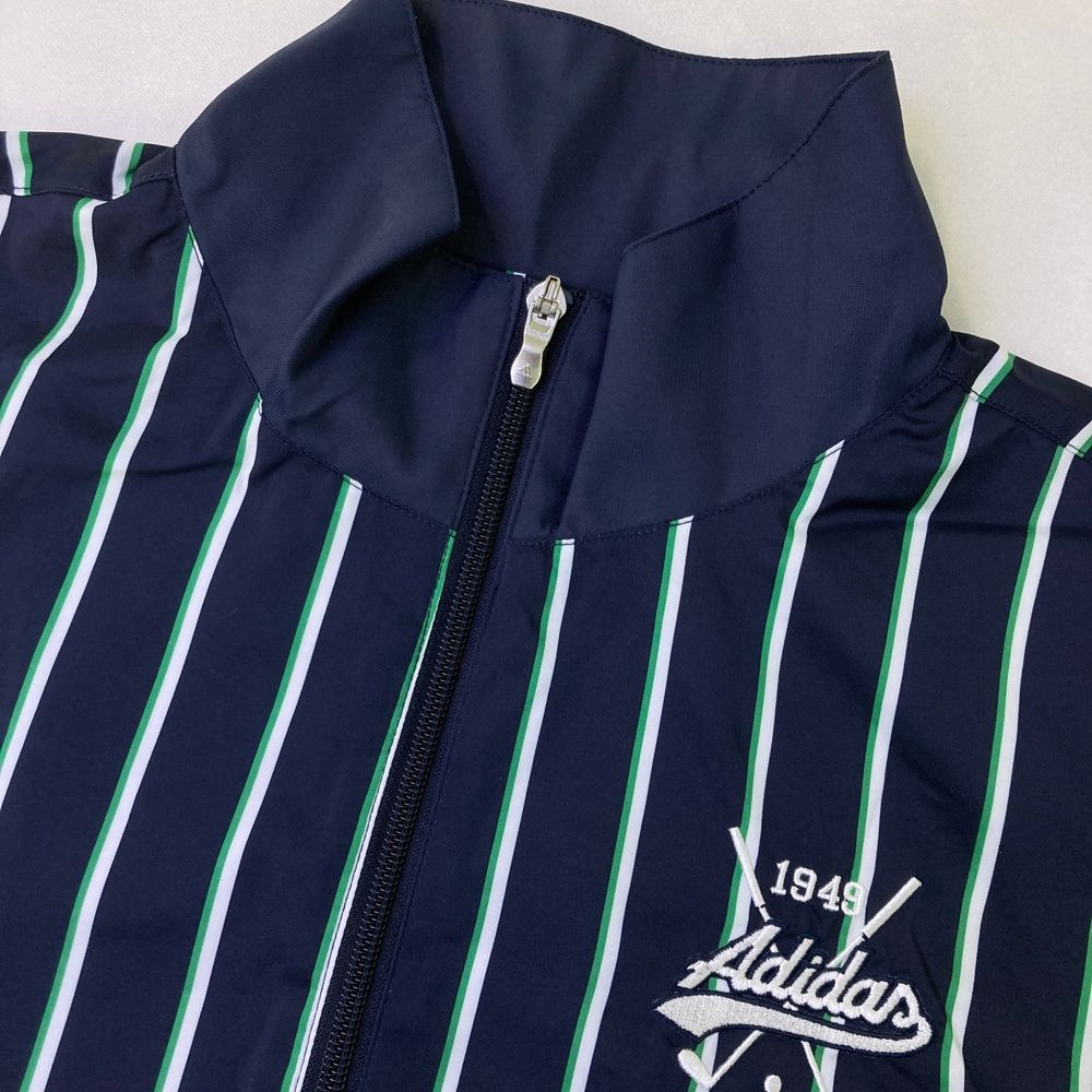 adidas ゴルフウェア ネイビー 長袖シャツ ストライプ adidas ゴルフ