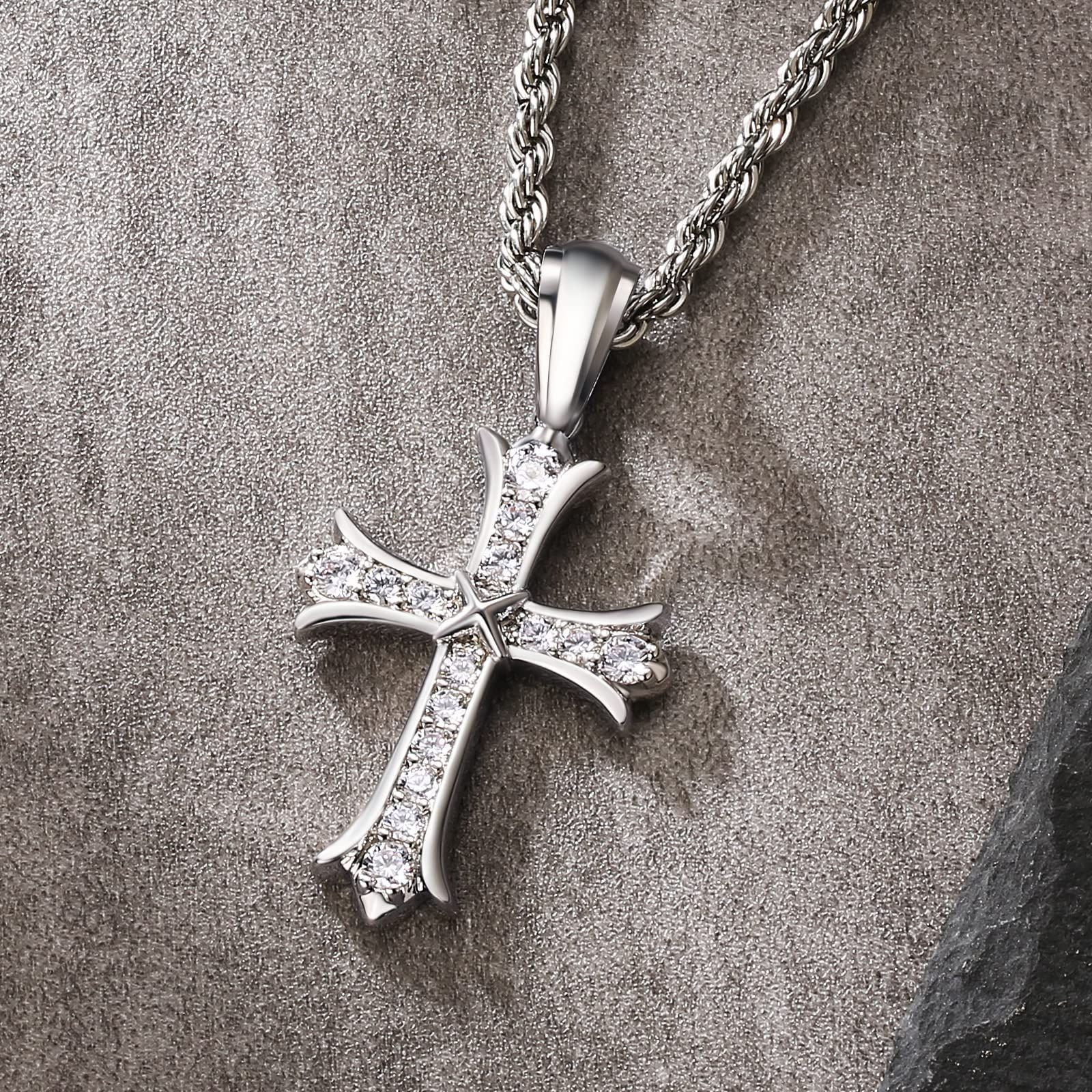 スノーブルー 【究極美品】十字架にダイヤのネックレス03 - 通販