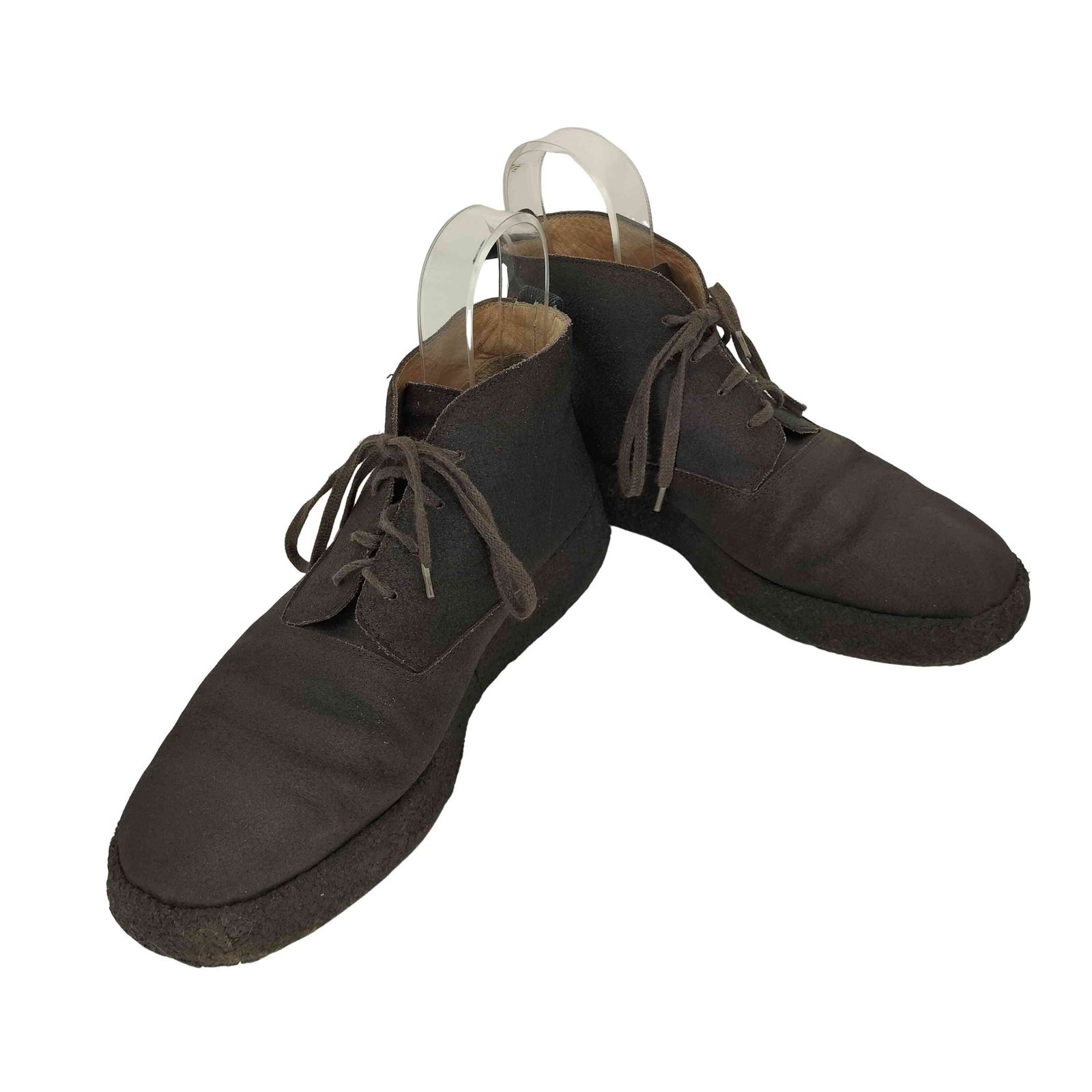 イッセイミヤケ ISSEY MIYAKE 黒タグ クレープソール チャッカブーツ クラック加工 メンズ JPN：25.5 
