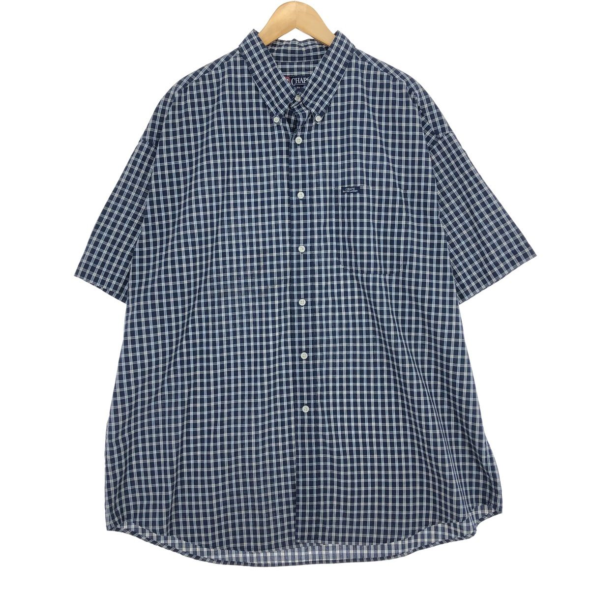 古着 90年代 ラルフローレン Ralph Lauren CHAPS チャップス 半袖 ボタンダウン チェックシャツ メンズXXL ヴィンテージ/eaa460128