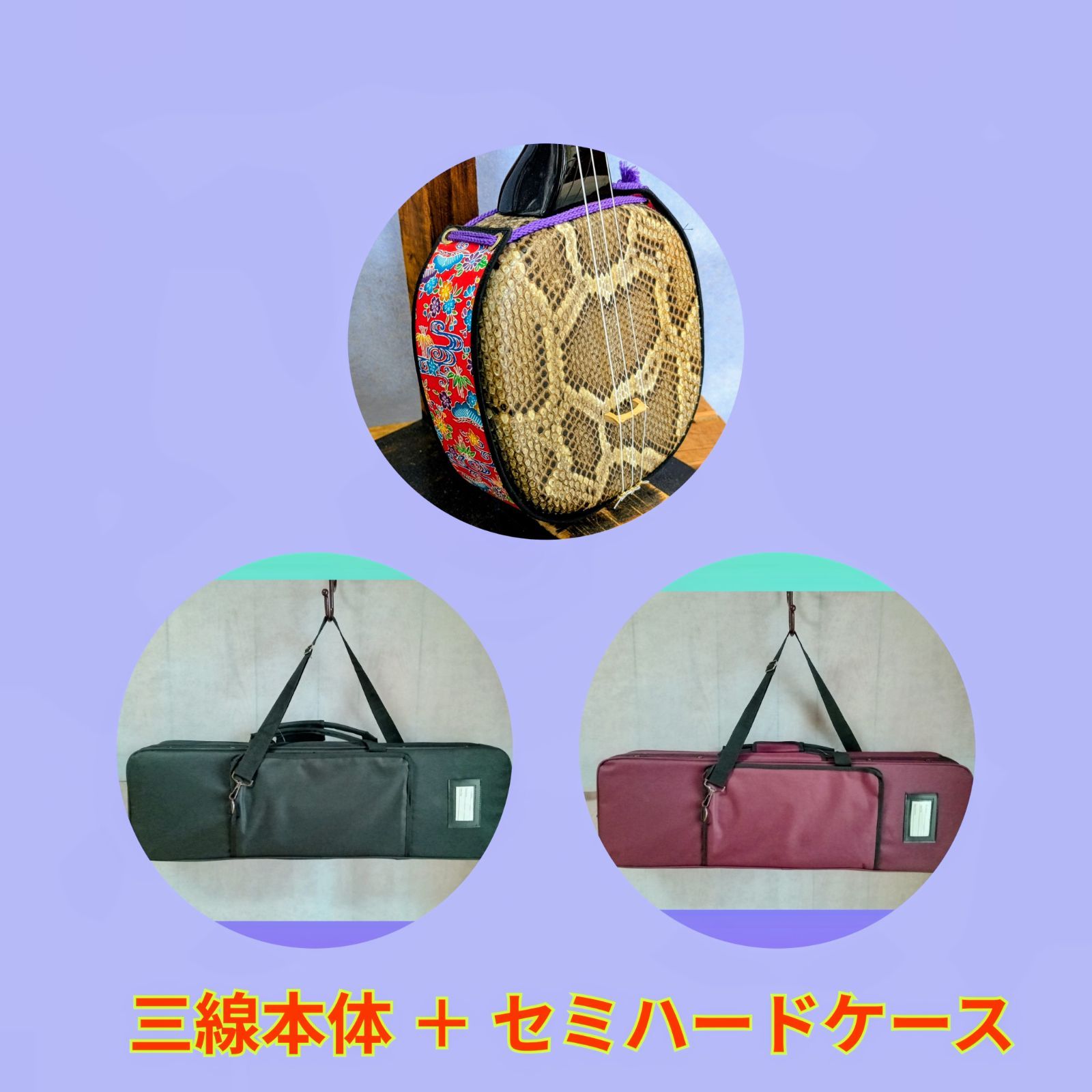 Ｃ 沖縄三線 強化張り＋セミハードケース