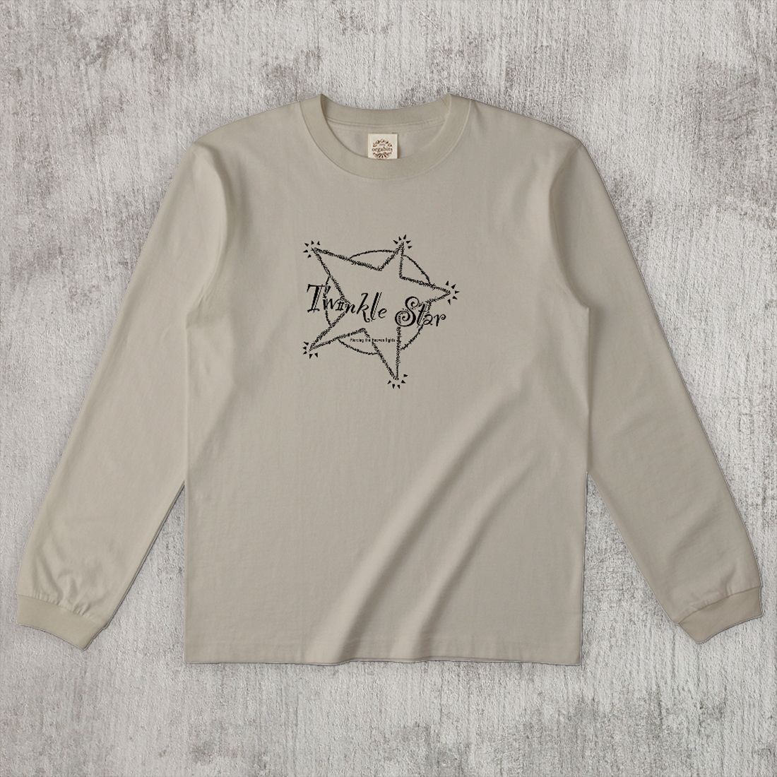 グラフィックロングTシャツ　Twinkle Star Mono / Black -Long-