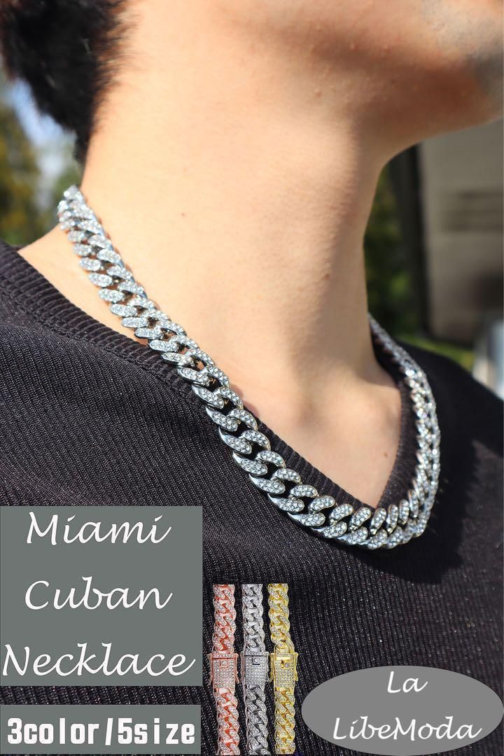 ステンレス 喜平ネックレス マイアミ キューバン 幅20ミリ24インチ LEX