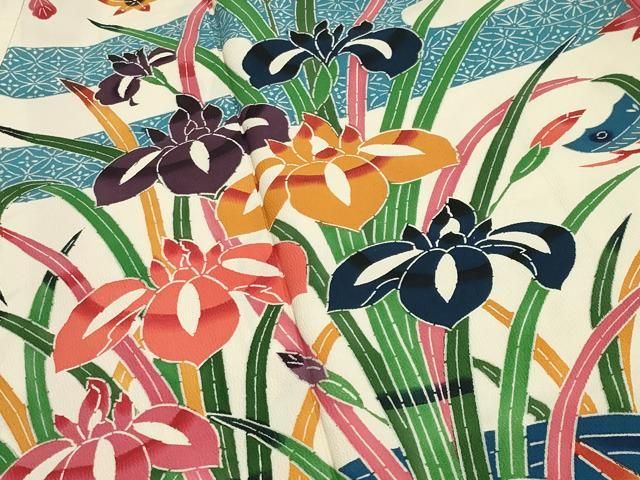 平和屋着物○豪華振袖 紅型 エ霞飛鳥桜文 正絹 逸品 CAAS7562yc