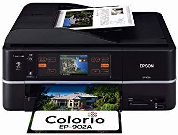 EPSON Colorio インクジェット複合機 EP-902A 有線・無線LAN標準搭載 タッチパネル液晶 前面二段給紙 6色染料インク wyw801m Amazon.co.jp: EPSON Colorio インクジェット複合機 EP-902A