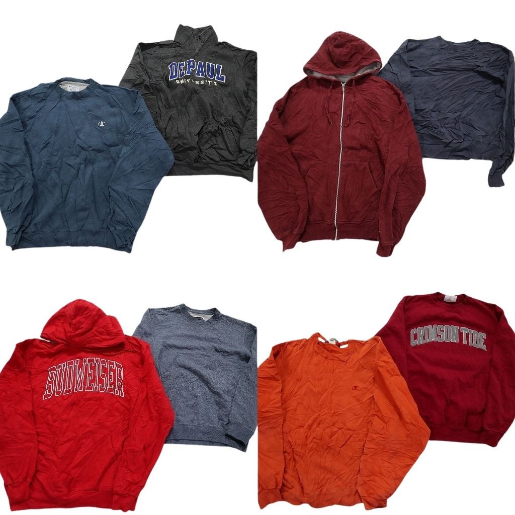 古着卸 まとめ売り チャンピオン Champion スウェット 8枚セット メンズ L フーディー フルジップ ハーフジップ 古着 NC0951