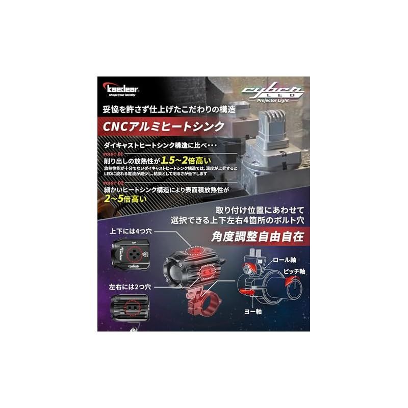 Kaedear(カエディア) バイク フォグランプ LED 後付け フォグ 補助