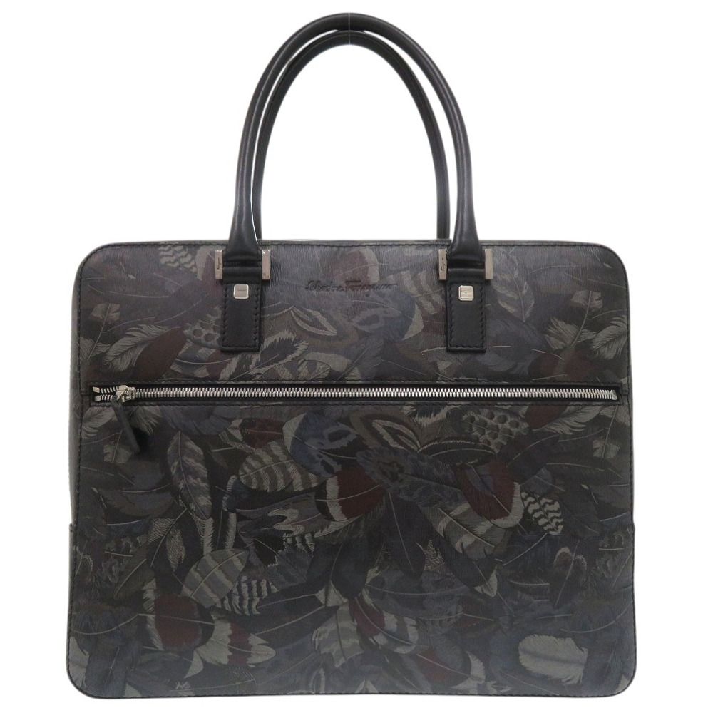 美品 サルヴァトーレフェラガモ ブリーフケース ロゴ 総柄 トートバッグ ビジネスバッグ レザー マルチカラー 1446 Salvatore Ferragamo