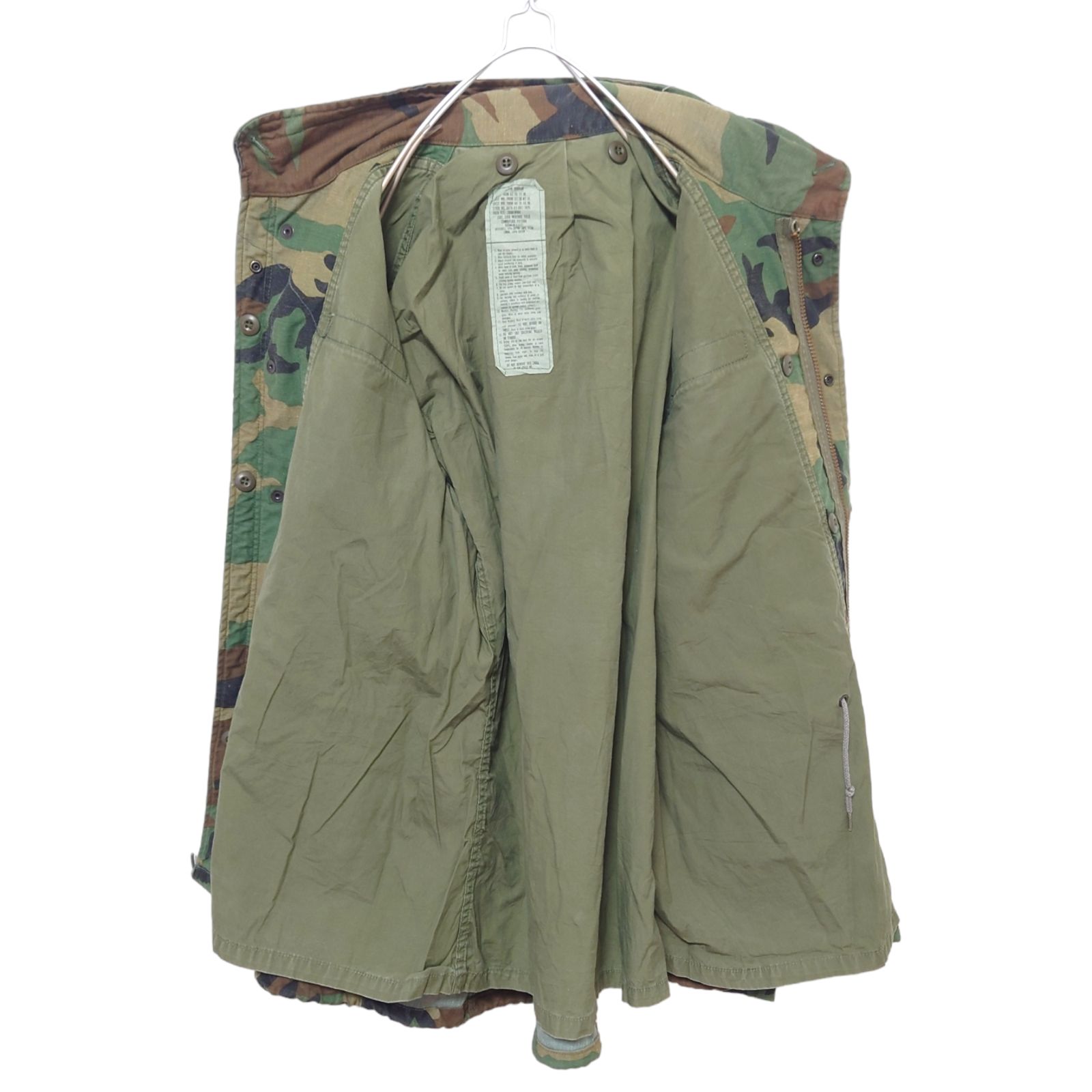 アメリカ軍 80s M65ウッドランドカモ フィールドジャケット 3rd S-S 90s 米軍 U.S.NAVY SEABEES パッチ&刺繍 ウッドランドカモ M-65