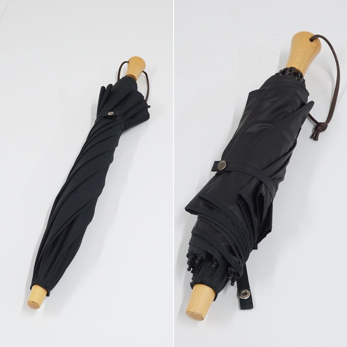 サンバリア100 完全遮光折日傘 USED品 2段折 ブラック 無地 シンプル