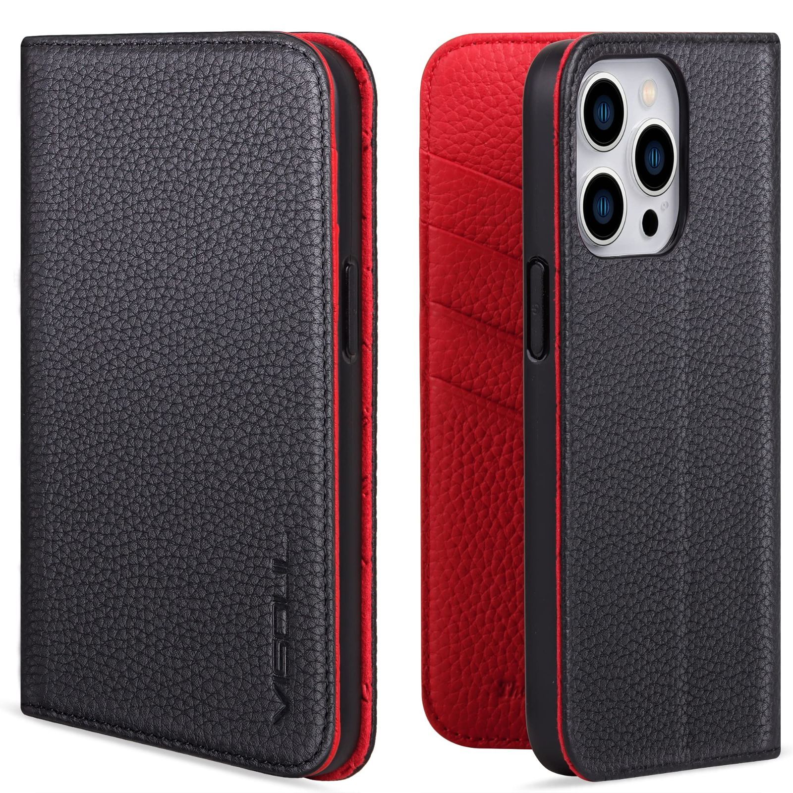 【特価セール】VISOUL iPhone 14 ProMax ケース 手帳型 アイフォン14 ProMax 手帳型 ケース 本革 レザー スマホケース カード収納 携帯ケース 全面保護 マグネット 横置きスタンド機能付き 柔軟なTPU素