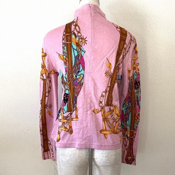 伊太利屋 襟付きブラウス Y2K ラインストーン アニマル柄 シルク100