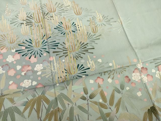 平和屋着物○訪問着 友禅 作家物 松竹梅 正絹 逸品 AAAY9034ck - メルカリ