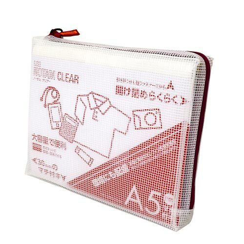 まとめ サクラクレパス ファスナー付きメッシュケース ノータム クリアー マチ付 A5 レッド A5 レッド UNCM-A5 19 ×10セット