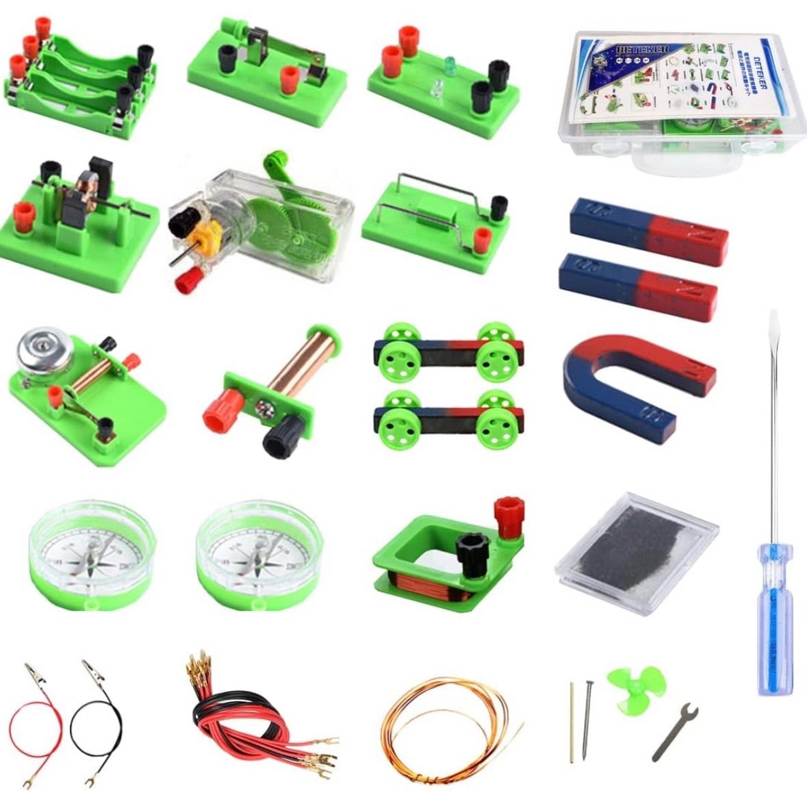 DETEKER わかりやすい 科学工作 電流 磁界 磁石 電磁石 モーター 理科 入門 実験 キット 小学生 中学生 物理 自由研究 プレゼント  電磁気学 右手の法則 左手の法則 実験 セット 電気 磁気 (電流と磁界の実験キット) メルカリ