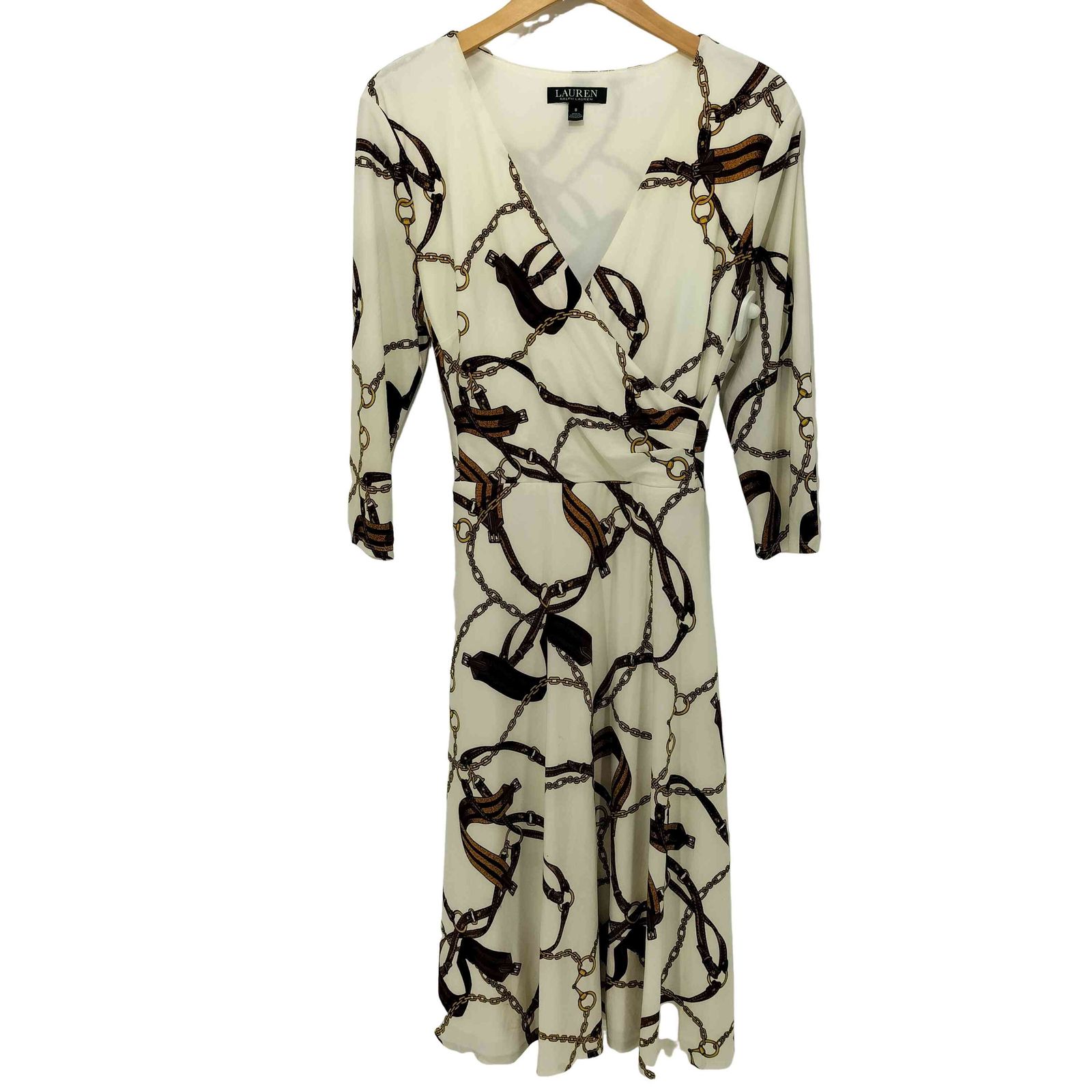 美品　ローレンラルフローレン　2024s ベルト　カシュクール　ロングワンピース 美品 ローレンラルフローレン 2024s ベルト カシュクール ロング