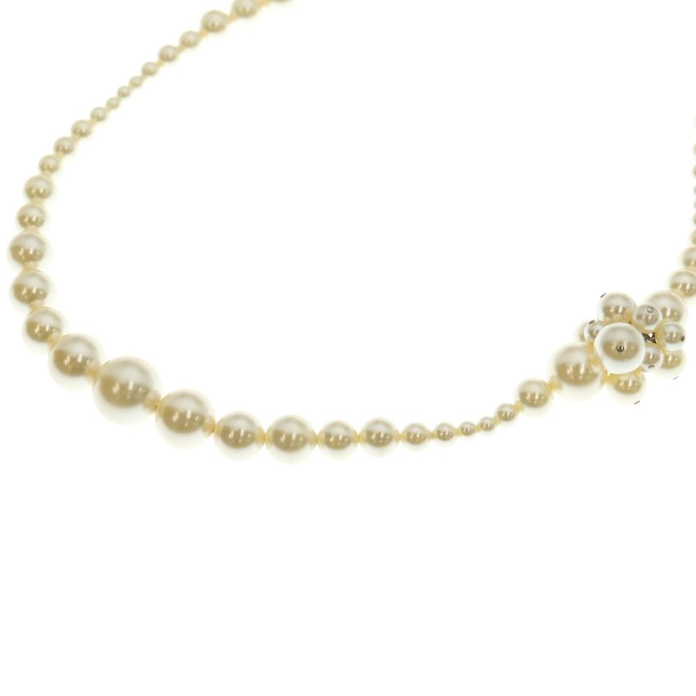 CHANEL シャネル ココマーク ラインストーン ホワイトパール ロング ネックレス ホワイト