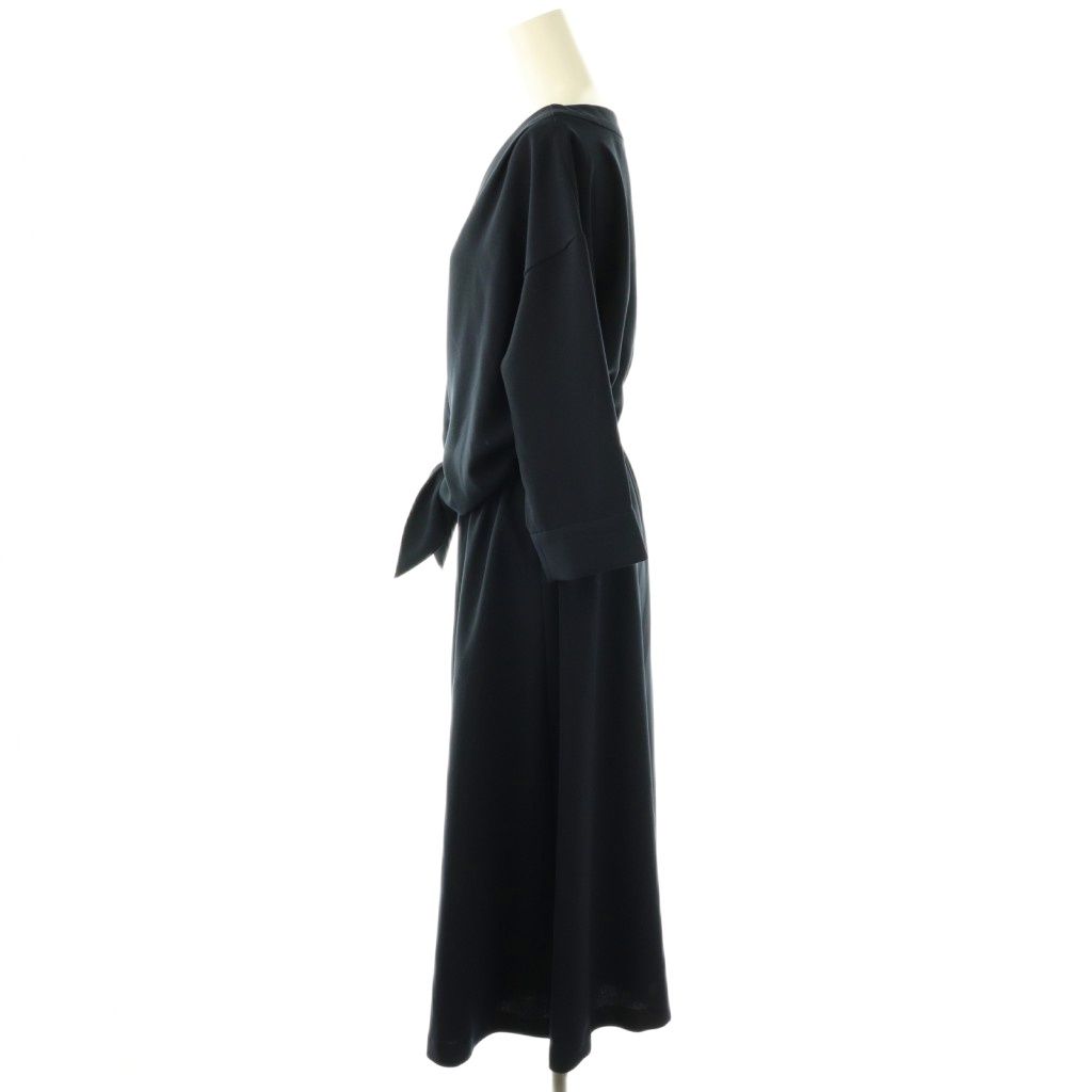 STRAWBERRY FIELDS ネイビー ワンピース 七分袖 ストロベリーフィールズ STRAWBERRY-FIELDS ワンピース ロング