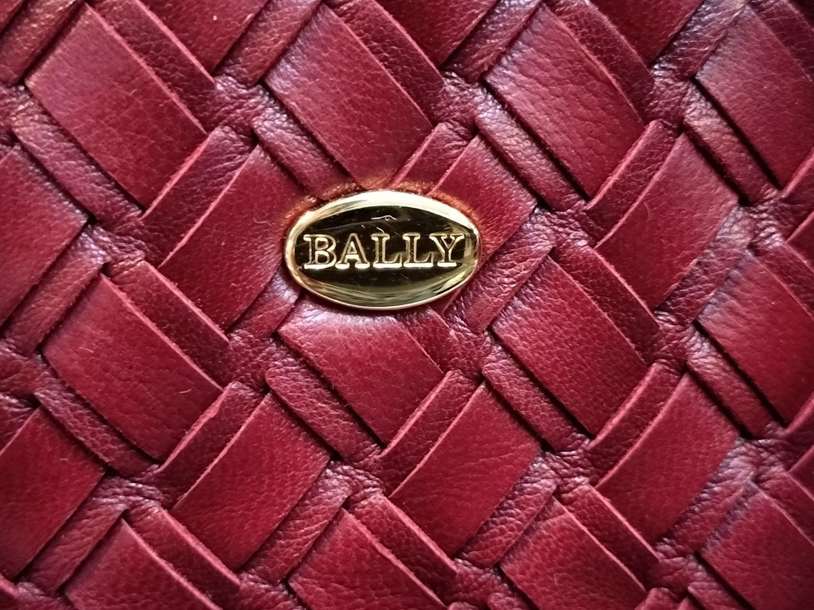 BALLY】バリー ヴィンテージ レザー 編み込み ハンドバッグ