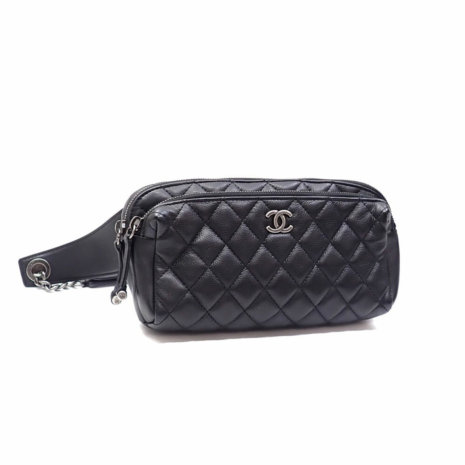 シャネル Chanel シャネル ボディバッグ マトラッセ レディース ブラック キャビアスキン A57887 ウエストポーチ 044691